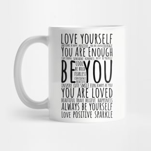 Be Yourself, Inspirational Quote, Word art Mug